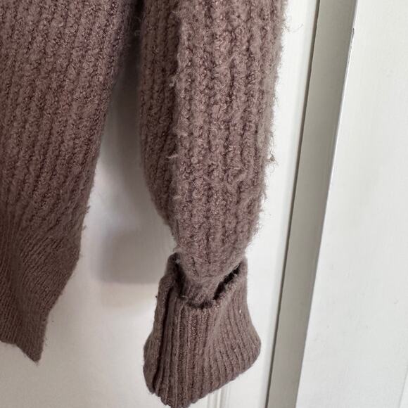 French Connection Sweater women's size Medium turtleneck Wool Stretch Brown - Picture 9 of 9